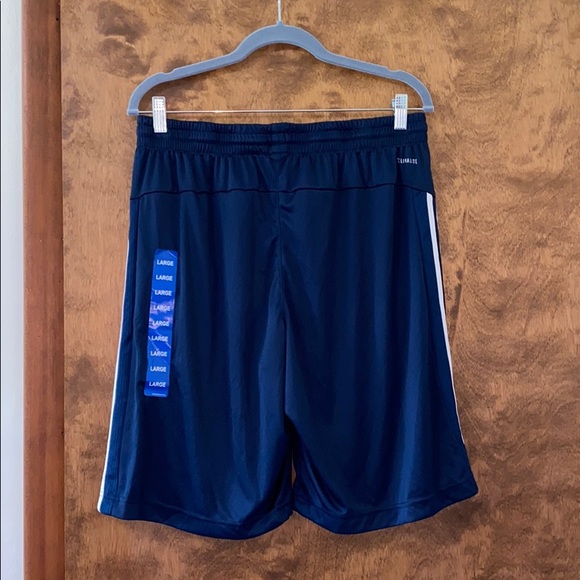 Adidas Blue Three Strip Logo Men Active Shorts - Picture 6 of 8